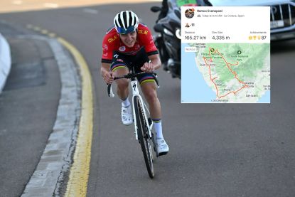 Remco Evenepoel climbing at the UAE Tour 2023